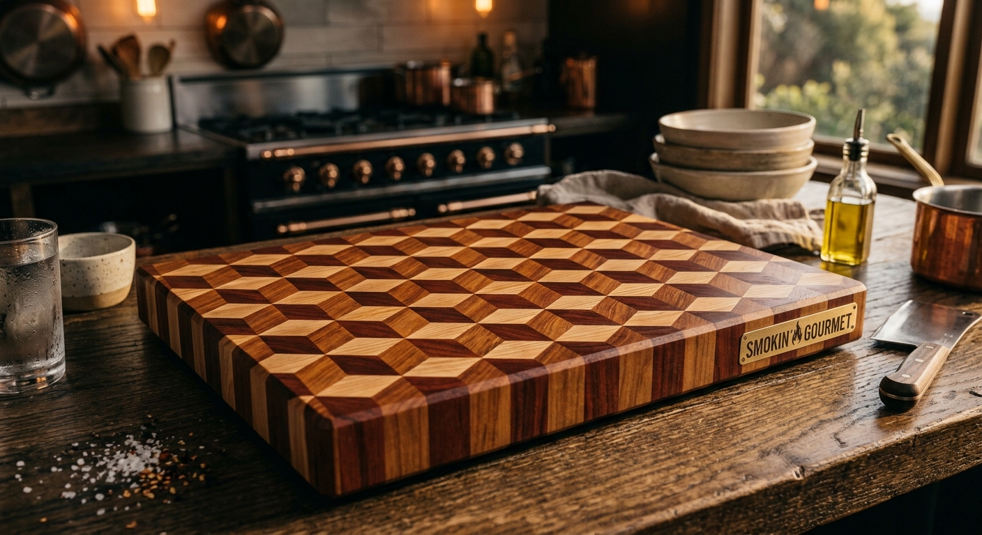 Premium geometric timber butcher board